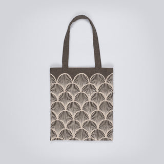 Unique Embroidered Beige Tote Bag