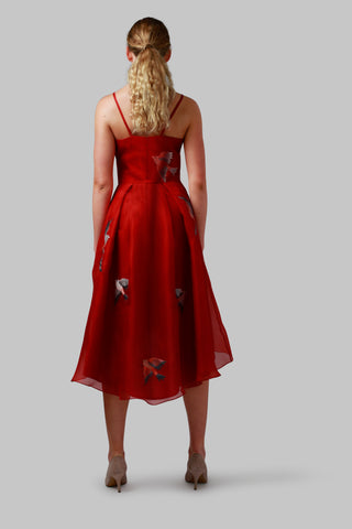 Embroidered Strap Dress - AGAATI