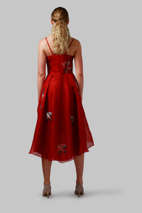 Embroidered Strap Dress - AGAATI