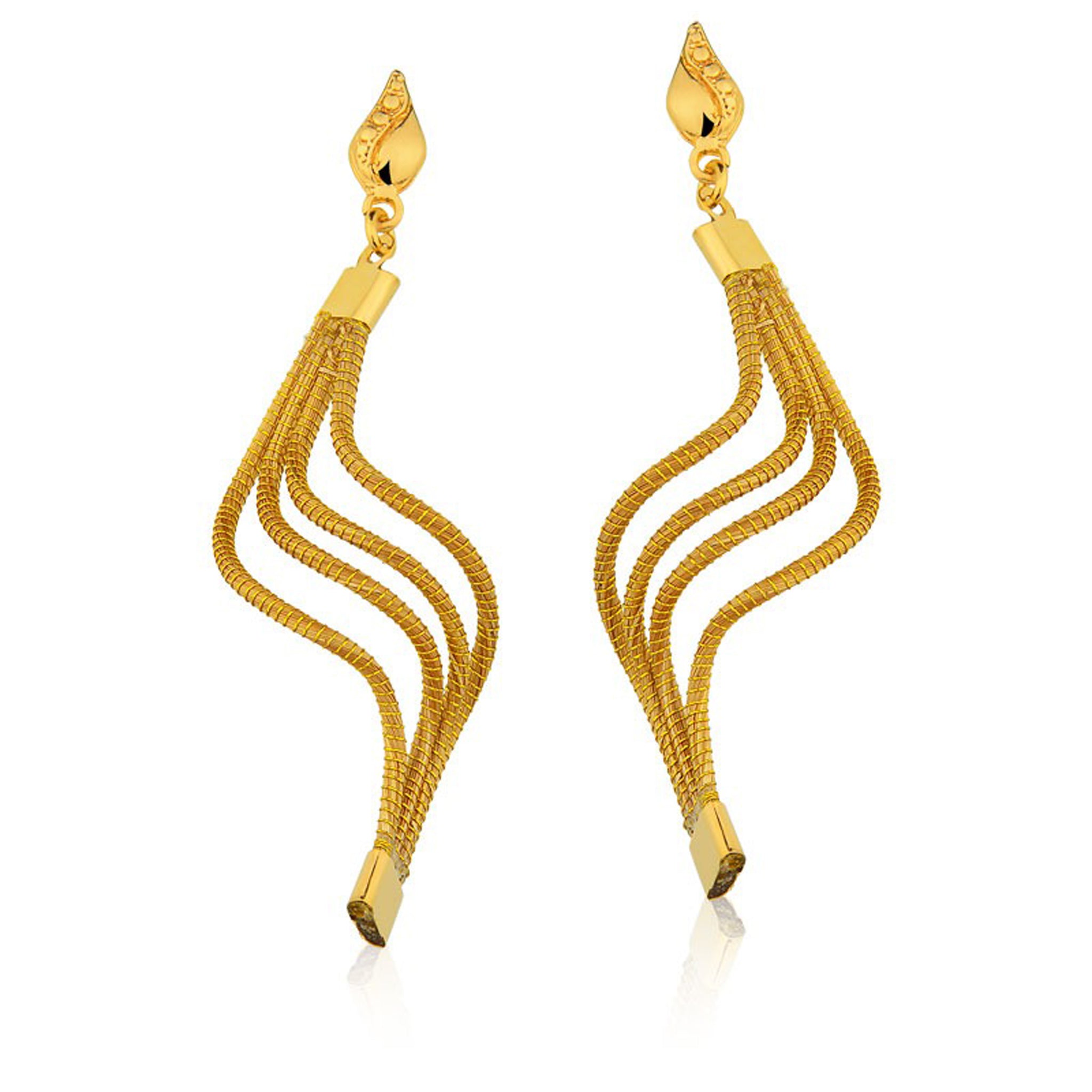 Artisan Made Woven Golden Grass Post Dangle Earrings-Rose
