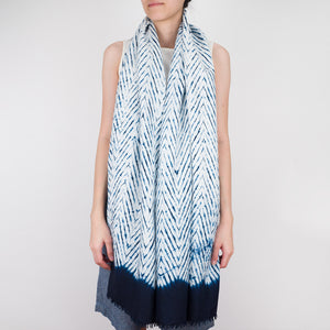 indigo linen scarf