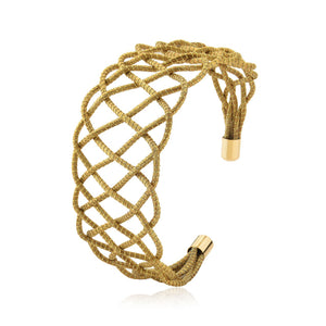 Artisan Made Woven Golden Grass Bangle Bracelet