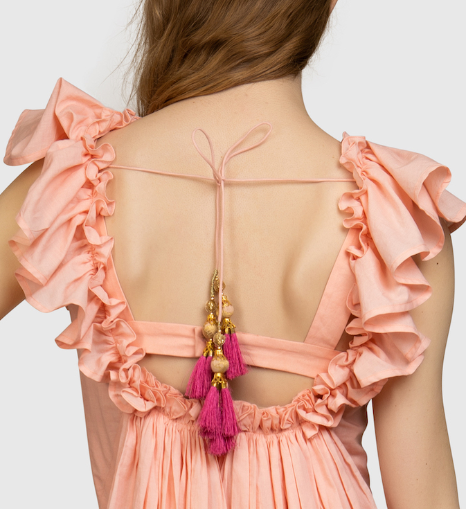 Tie-Back Organic Cotton Maxi Dress - AGAATI