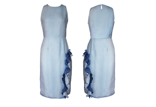 Blue Silk Midi Dress - AGAATI