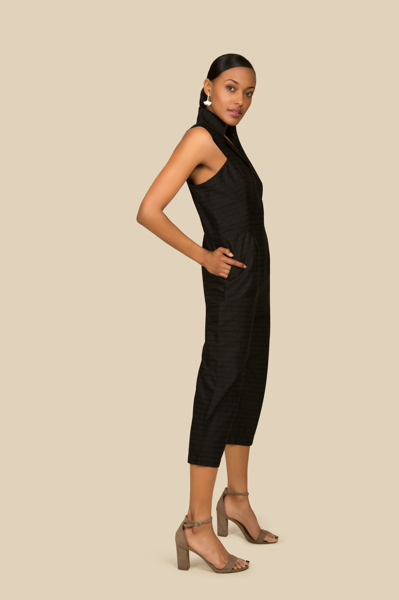 Black overall dress clearance with zipper