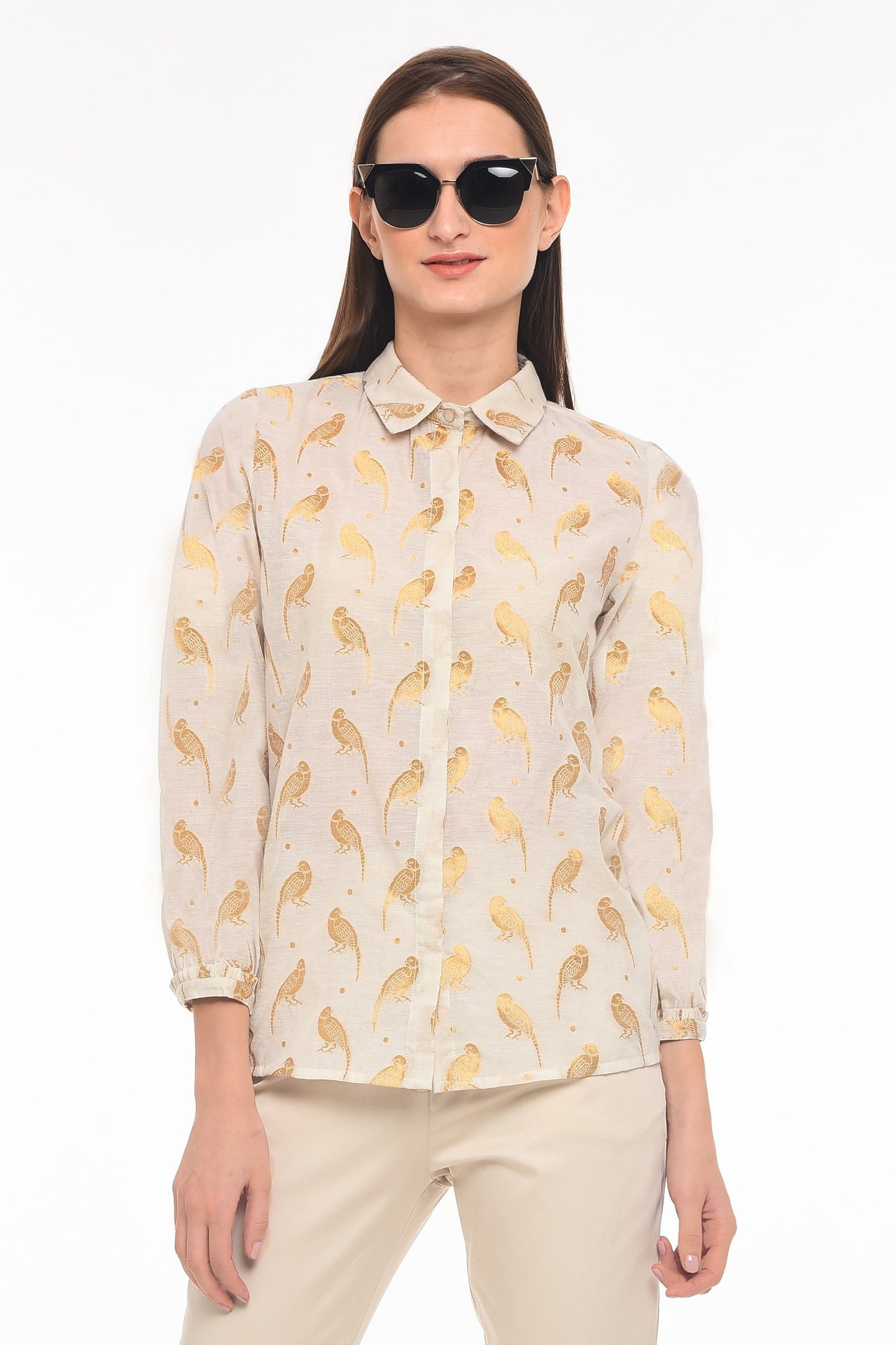 Summer shirt with bird patterns - AGAATI