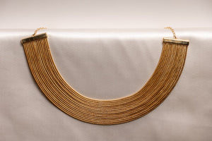 Artisan Made Woven Golden Grass Collar Necklace-Dorothy