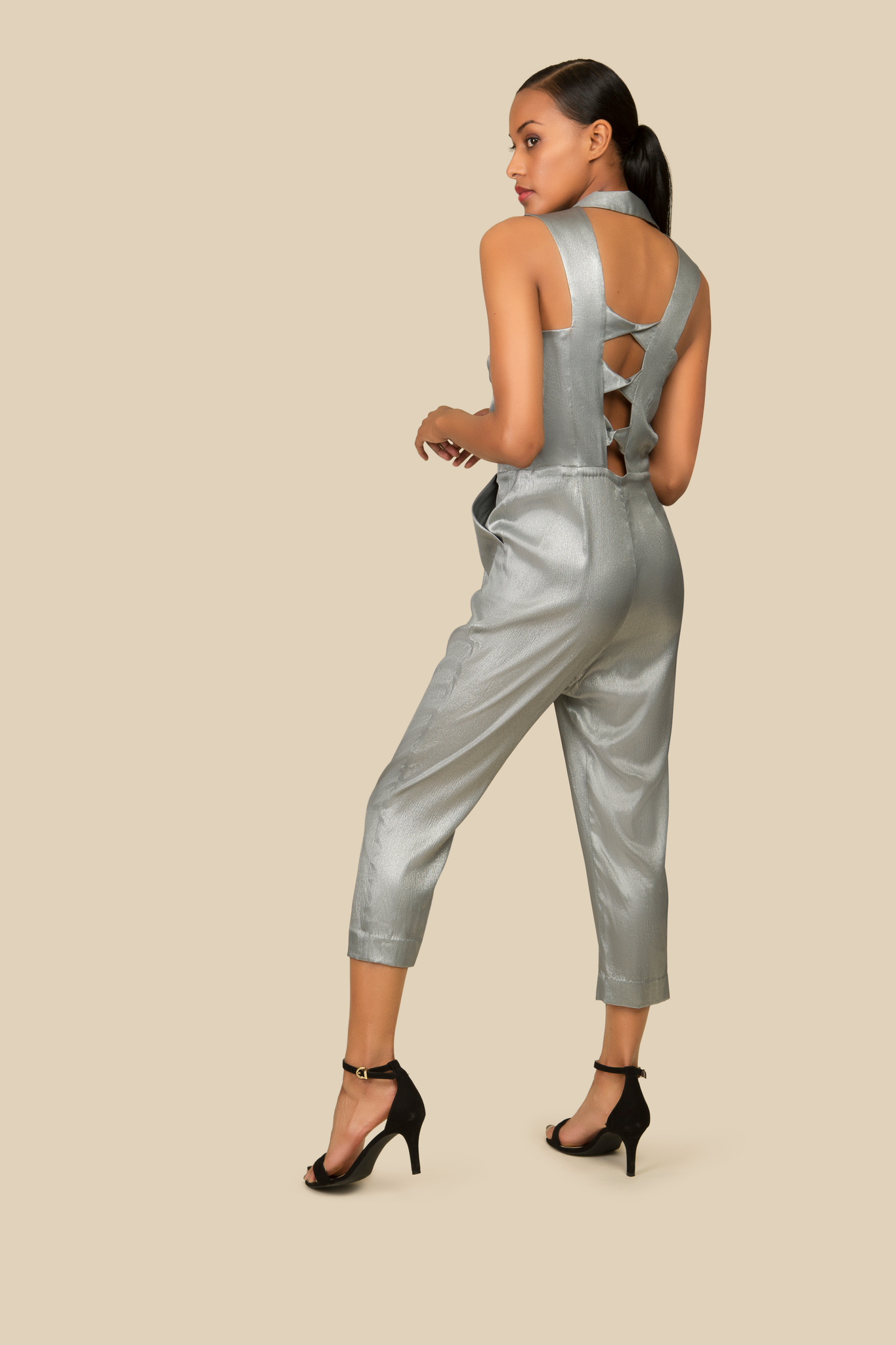 Jumpsuit front top zipper