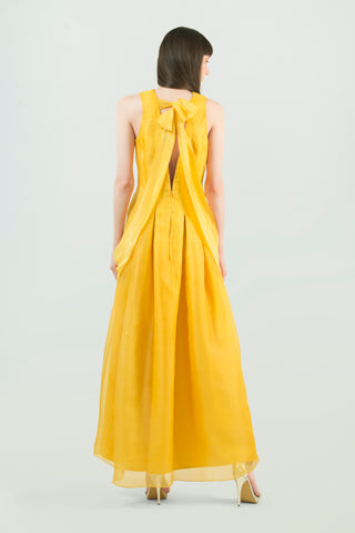 Long Yellow Cocktail Dress - AGAATI